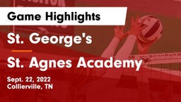 St. George's  vs St. Agnes Academy Game Highlights - Sept. 22, 2022