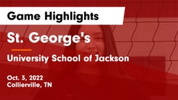 St. George's  vs University School of Jackson Game Highlights - Oct. 3, 2022