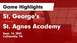 St. George's  vs St. Agnes Academy Game Highlights - Sept. 14, 2023