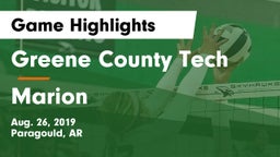 Greene County Tech  vs Marion  Game Highlights - Aug. 26, 2019