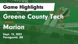 Greene County Tech  vs Marion  Game Highlights - Sept. 15, 2022