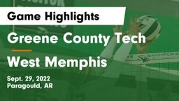 Greene County Tech  vs West Memphis Game Highlights - Sept. 29, 2022