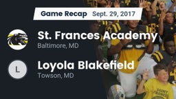 Recap: St. Frances Academy  vs. Loyola Blakefield  2017