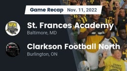 Recap: St. Frances Academy  vs. Clarkson Football North 2022
