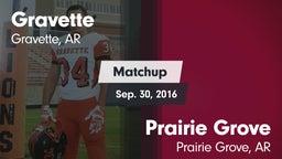 Matchup: Gravette  vs. Prairie Grove  2016