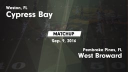 Matchup: Cypress Bay High vs. West Broward  2016