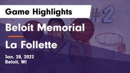 Beloit Memorial  vs La Follette  Game Highlights - Jan. 28, 2022