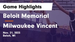 Beloit Memorial  vs Milwaukee Vincent Game Highlights - Nov. 21, 2023