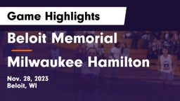 Beloit Memorial  vs Milwaukee Hamilton Game Highlights - Nov. 28, 2023