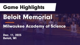 Beloit Memorial  vs Milwaukee Academy of Science  Game Highlights - Dec. 11, 2023