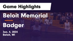 Beloit Memorial  vs Badger  Game Highlights - Jan. 4, 2024