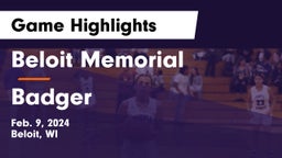 Beloit Memorial  vs Badger  Game Highlights - Feb. 9, 2024