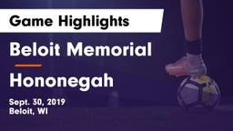 Beloit Memorial  vs Hononegah  Game Highlights - Sept. 30, 2019