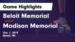 Beloit Memorial  vs Madison Memorial Game Highlights - Oct. 7, 2019