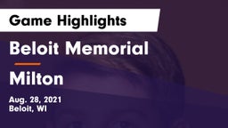 Beloit Memorial  vs Milton  Game Highlights - Aug. 28, 2021