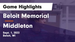 Beloit Memorial  vs Middleton  Game Highlights - Sept. 1, 2022