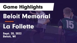 Beloit Memorial  vs La Follette  Game Highlights - Sept. 20, 2022