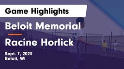 Beloit Memorial  vs Racine Horlick Game Highlights - Sept. 7, 2023