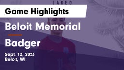 Beloit Memorial  vs Badger  Game Highlights - Sept. 12, 2023