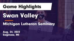 Swan Valley  vs MIchigan Lutheran Seminary Game Highlights - Aug. 24, 2022