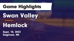 Swan Valley  vs Hemlock  Game Highlights - Sept. 10, 2022