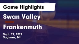 Swan Valley  vs Frankenmuth  Game Highlights - Sept. 21, 2022