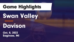 Swan Valley  vs Davison  Game Highlights - Oct. 8, 2022