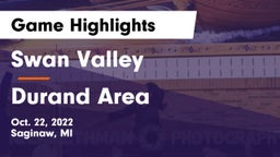 Swan Valley  vs Durand Area Game Highlights - Oct. 22, 2022