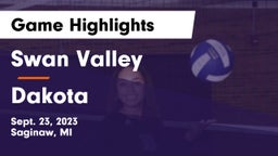 Swan Valley  vs Dakota Game Highlights - Sept. 23, 2023