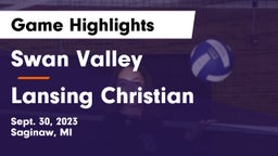 Swan Valley  vs Lansing Christian  Game Highlights - Sept. 30, 2023
