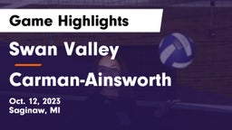 Swan Valley  vs  Carman-Ainsworth   Game Highlights - Oct. 12, 2023