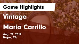 Vintage  vs Maria Carrillo Game Highlights - Aug. 29, 2019