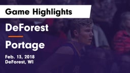 DeForest  vs Portage  Game Highlights - Feb. 13, 2018