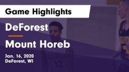 DeForest  vs Mount Horeb  Game Highlights - Jan. 16, 2020
