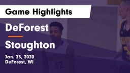 DeForest  vs Stoughton  Game Highlights - Jan. 25, 2020