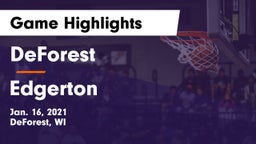 DeForest  vs Edgerton  Game Highlights - Jan. 16, 2021