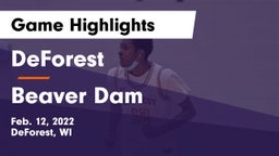 DeForest  vs Beaver Dam  Game Highlights - Feb. 12, 2022