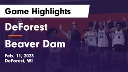 DeForest  vs Beaver Dam  Game Highlights - Feb. 11, 2023