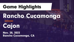 Rancho Cucamonga  vs Cajon  Game Highlights - Nov. 28, 2023