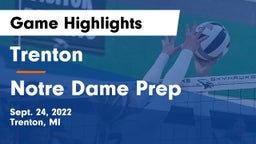 Trenton  vs Notre Dame Prep Game Highlights - Sept. 24, 2022