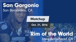 Matchup: San Gorgonio High vs. Rim of the World  2016