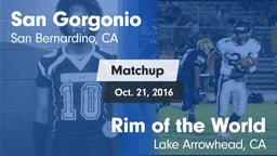 Matchup: San Gorgonio High vs. Rim of the World  2015