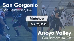 Matchup: San Gorgonio High vs. Arroyo Valley  2016