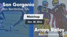 Matchup: San Gorgonio High vs. Arroyo Valley  2015