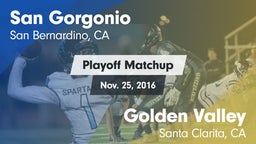 Matchup: San Gorgonio High vs. Golden Valley  2016