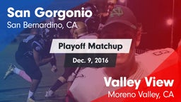 Matchup: San Gorgonio High vs. Valley View  2016