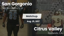 Matchup: San Gorgonio High vs. Citrus Valley  2017