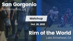 Matchup: San Gorgonio High vs. Rim of the World  2018