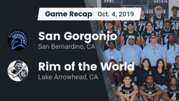 Recap: San Gorgonio  vs. Rim of the World  2019