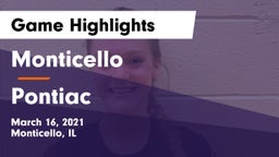 Monticello  vs Pontiac Game Highlights - March 16, 2021